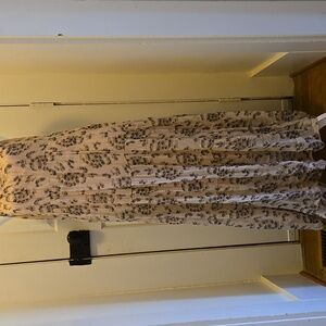 Floral Maxi Dress in Cream and Black Made In ITALY
